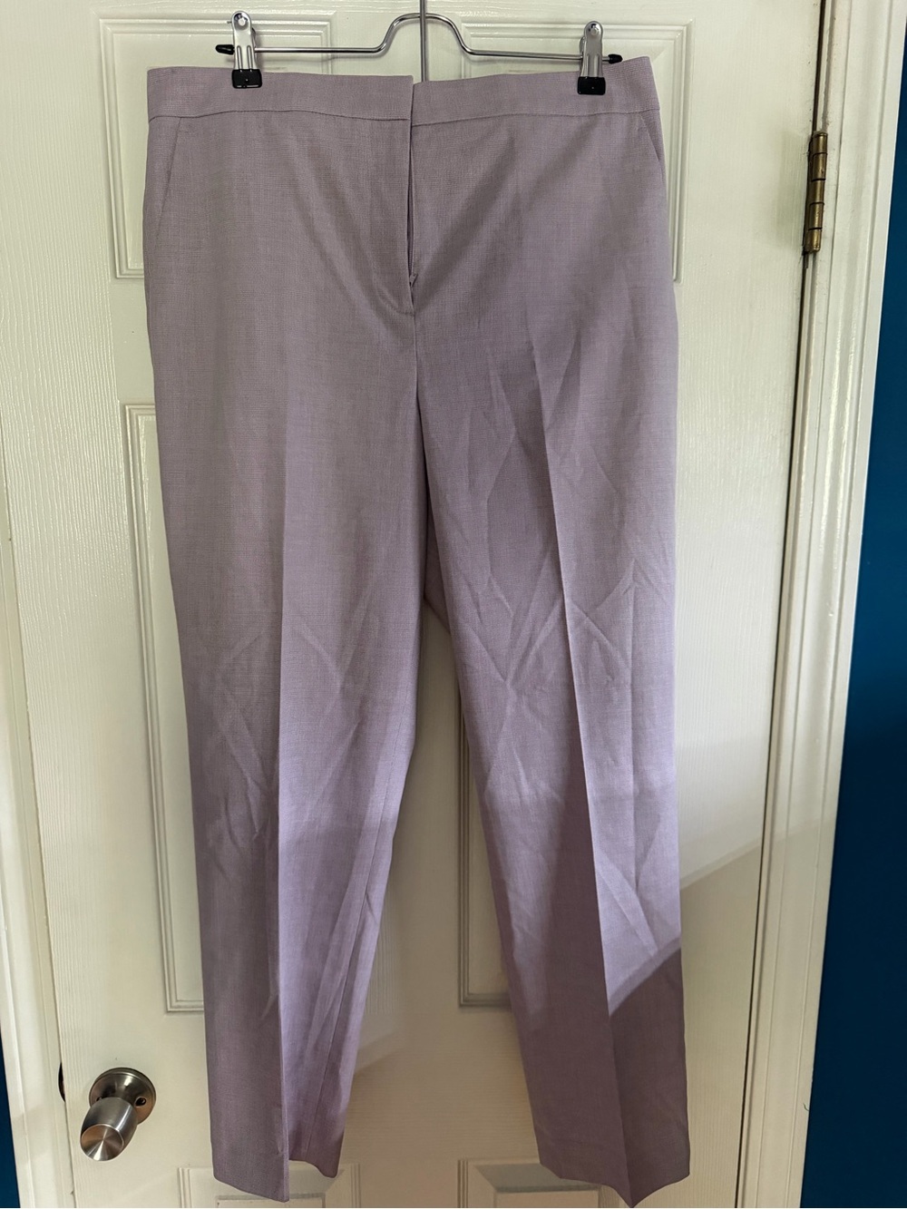 Ann Taylor Light Lavender Straight-Leg Trousers